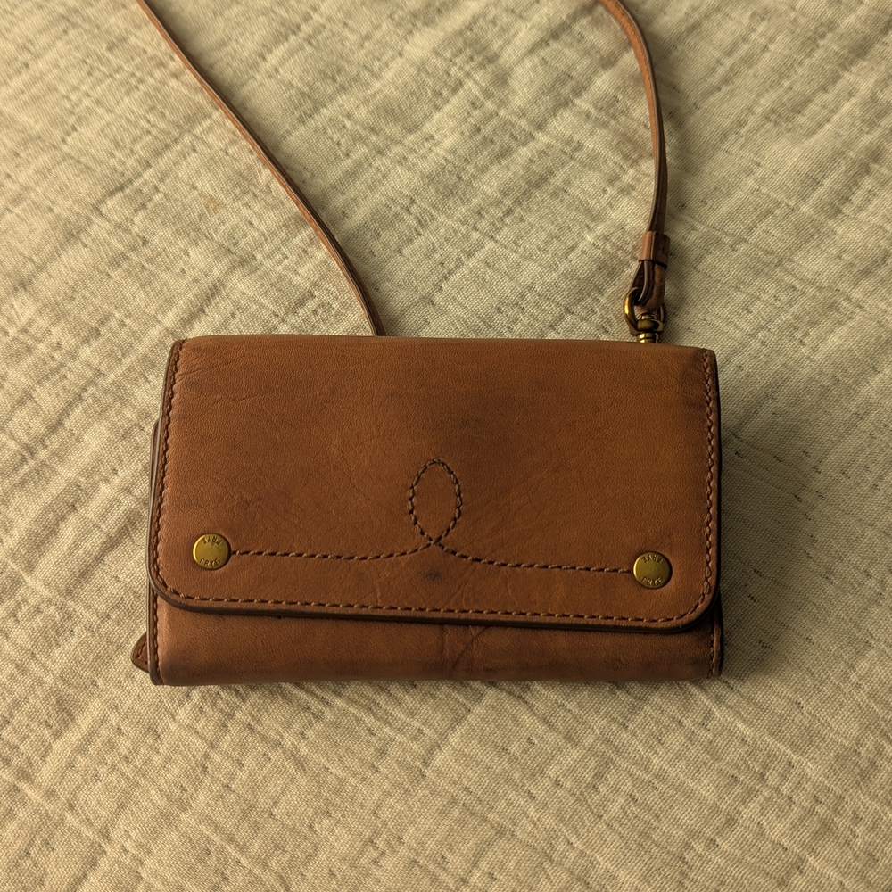 Brown Leather Crossbody Wallet
